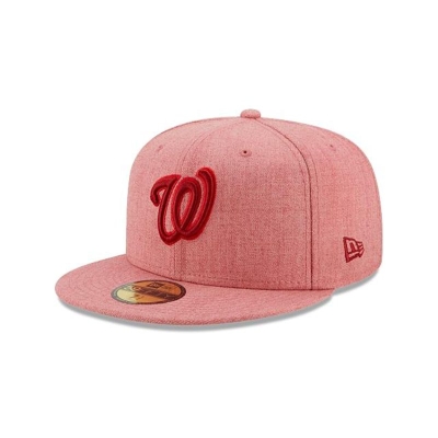 Red Washington Nationals Hat - New Era MLB Heather 59FIFTY Fitted Caps USA1685093